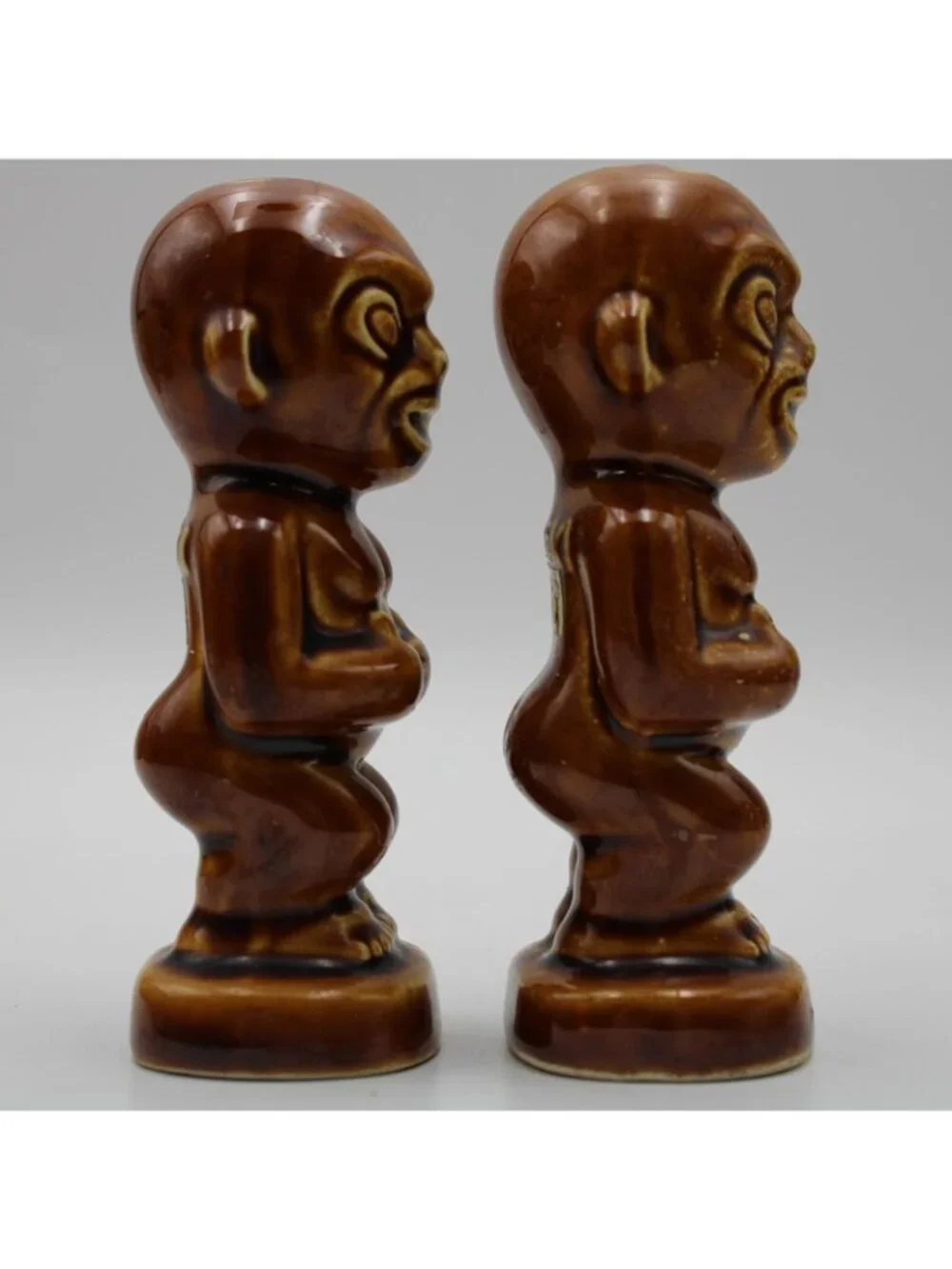 Kon-Tiki Salt And Pepper Shaker Set Steve Crane M Kato Seto Japan 1960s Vintage